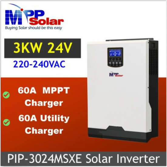 Invertor MPPSolar 3024MSXE, 3kW / 24V cu regulator MPPT 60A